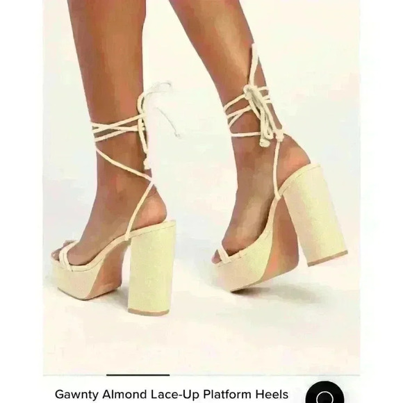 Lulus GAWNTY Heels Almond Color Size 5.5 - Picture 2 of 10